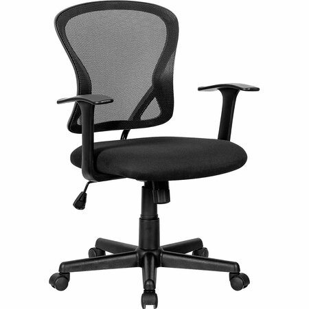 INTERION BY GLOBAL INDUSTRIAL Interion Mesh Back Office Chair, Fabric Seat, Black 695970